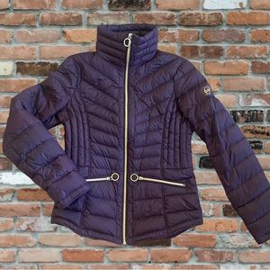 EUC - XS Michael Kors Light Puffer Jacket - Plum